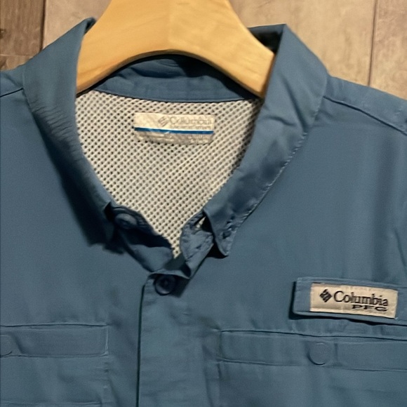 Columbia Tamiami PFG Blue Fishing Shirt size large 14-16 - Picture 3 of 6